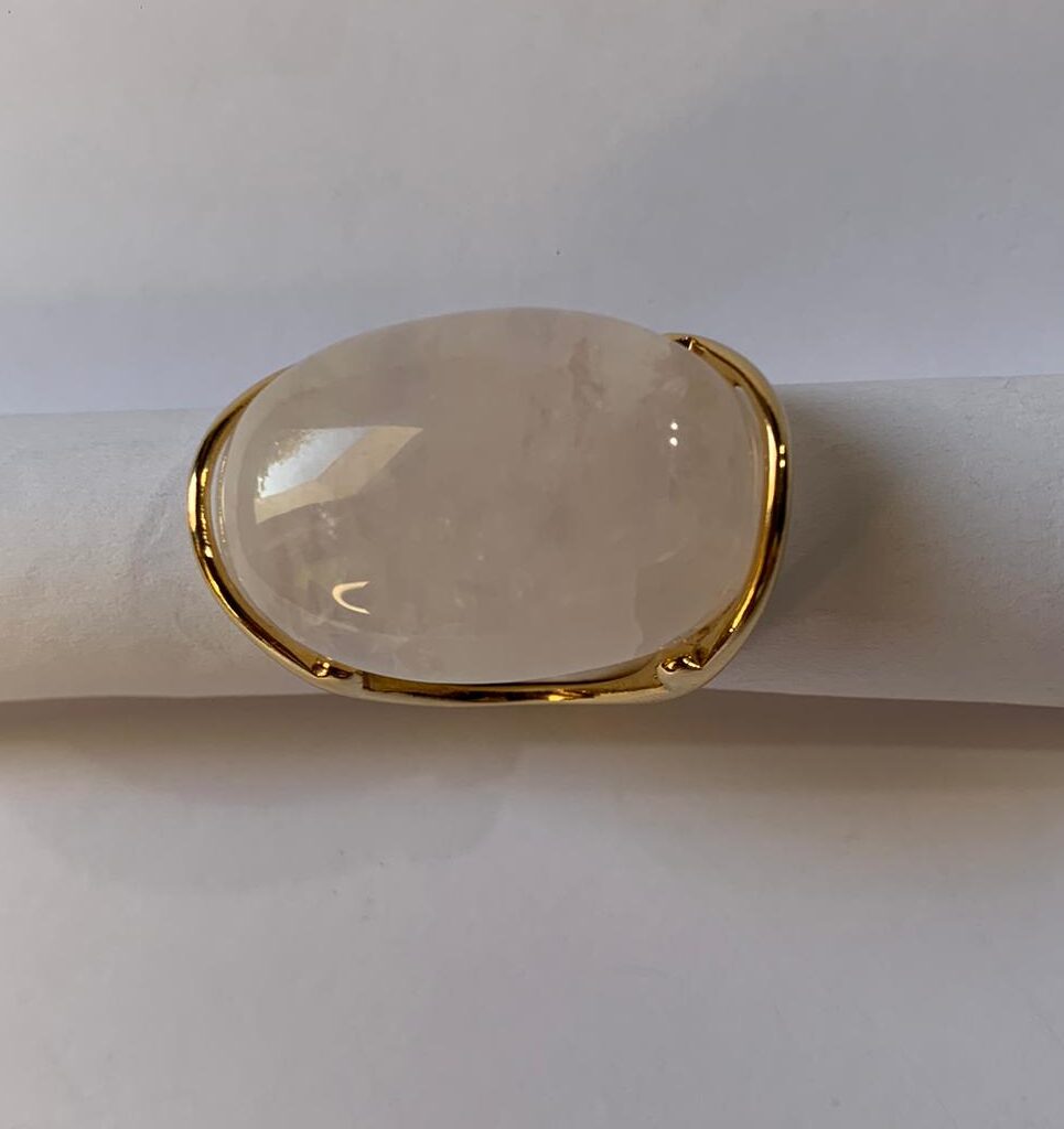 Anillo Saturno-Cuarzo Rosa