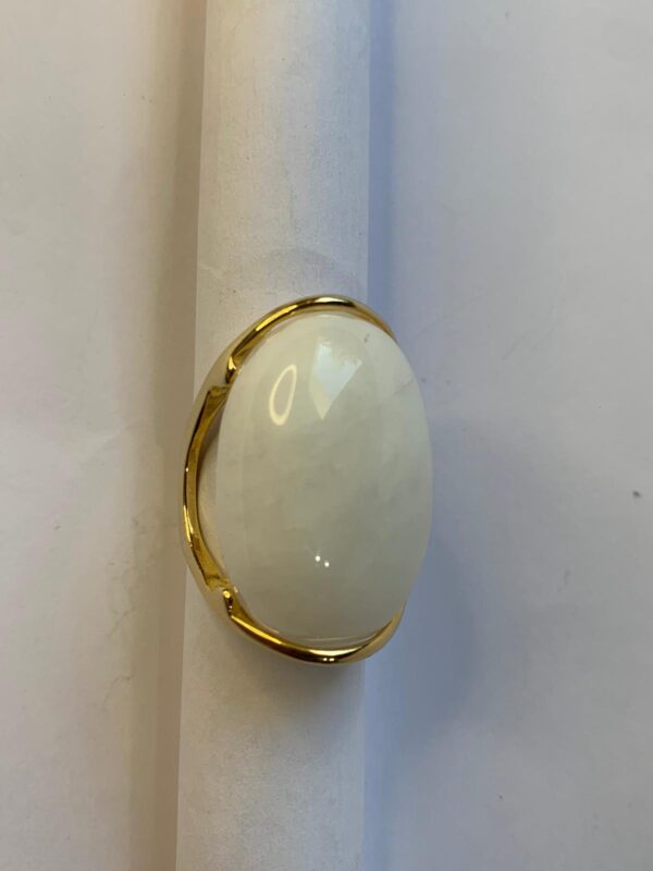 Anillo Saturno-Cuarzo Lechoso