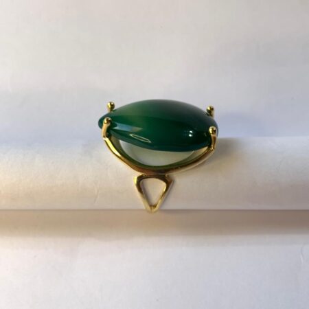 Anillo Gota- Ágata Verde