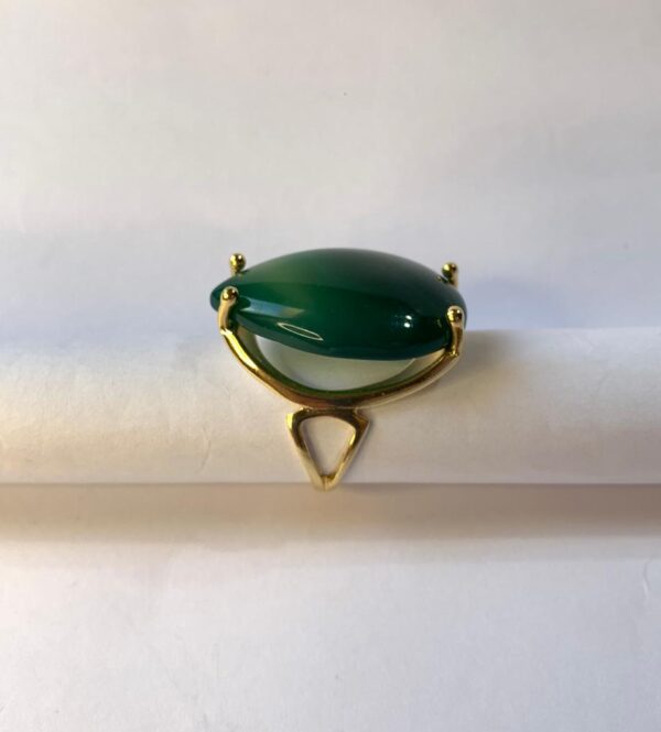 Anillo Gota- Ágata Verde
