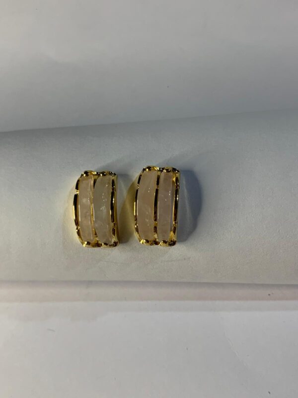 Caravanas Media Luna-Cuarzo Rosa