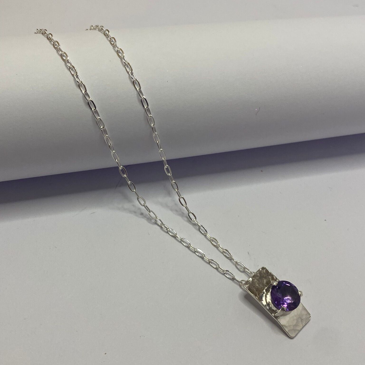 Cadena Amatista Noble en Plata 925 - Imagen 2
