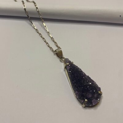 Cadena Esencia de Druza de Amatista en Plata 925