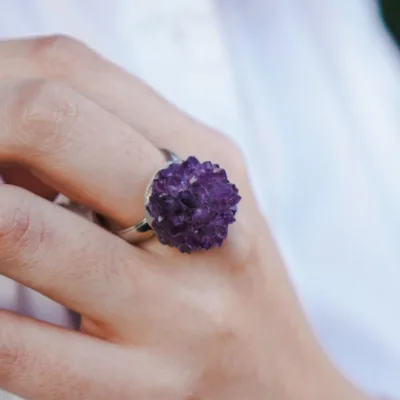 Anillo Roseta de Amatista en Plata 925