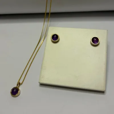 Conjunto Punto de Luz en Amatista Natural