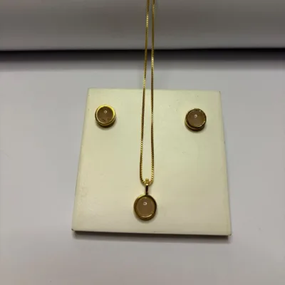 Conjunto Punto de Luz en Cuarzo Rosa Natural