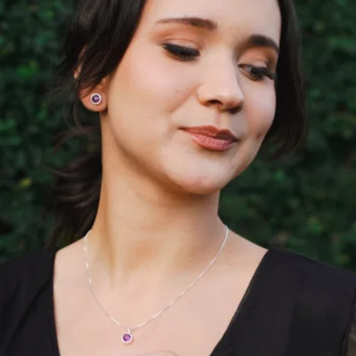 Conjunto Clásico en Amatista Natural