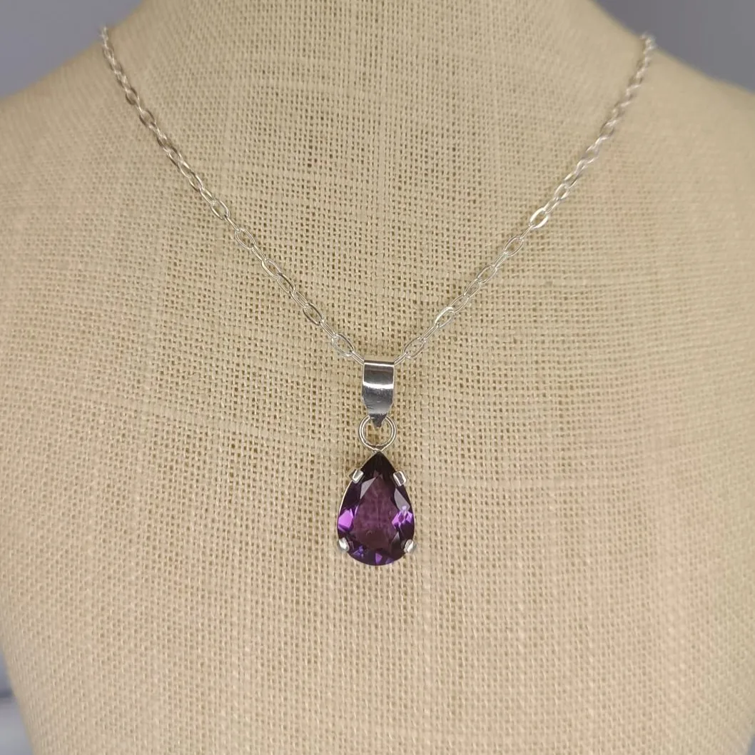 Conjunto Luz de Amatista Natural | Anillo y Cadena con Dije | Oval, Triangular o Gota - Imagen 10